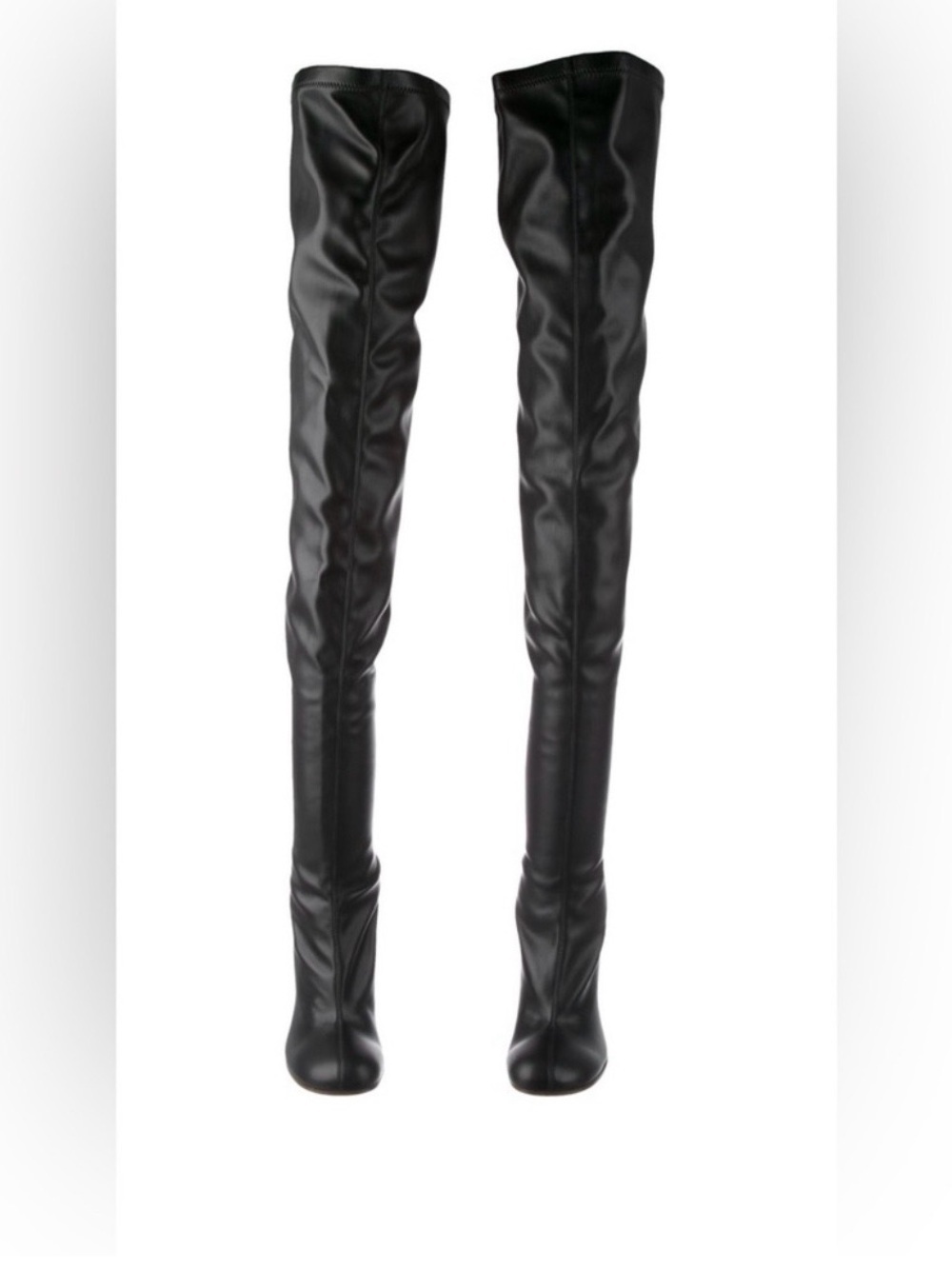 Burberry Thames Zip Up Over The Knee Faux Leather Boots Size 37 - Picture 6 of 10